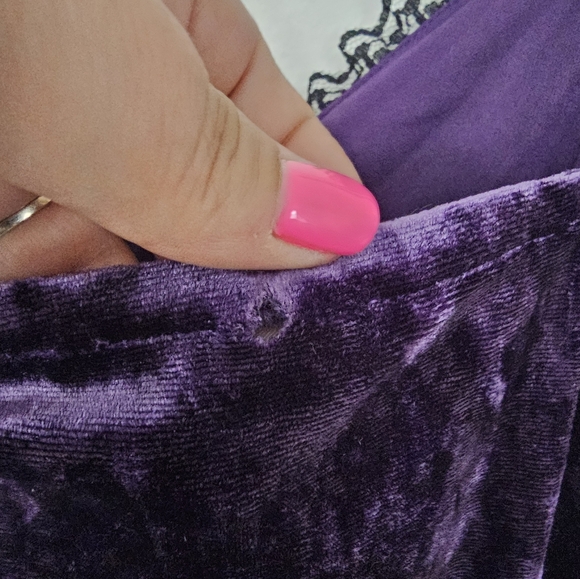 Juniors Large Purple Velvet Dress - Picture 5 of 5